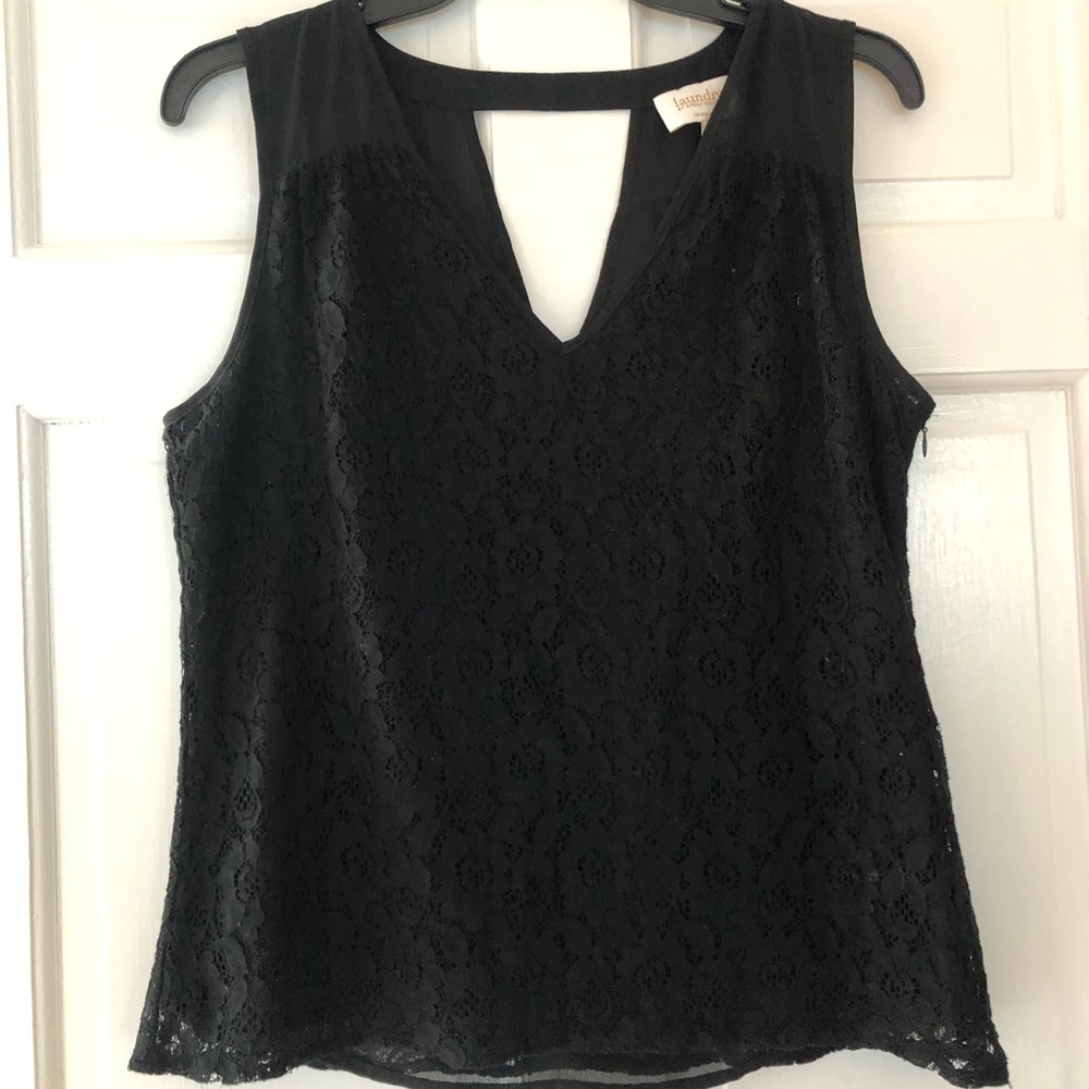 Lined Black Lace Tank